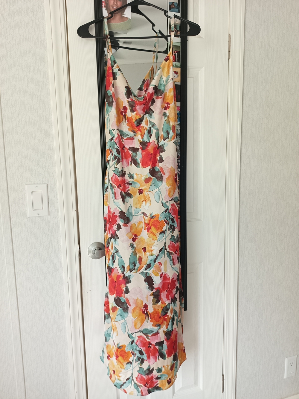 Inspired Hearts Multicolor Floral Cowl Maxi Dress